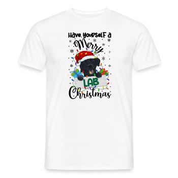 Cadeau de chien d’or de Noël Labrador - T-shirt homme - blanc - Devant - AI Model Male 178 dark (178cm)