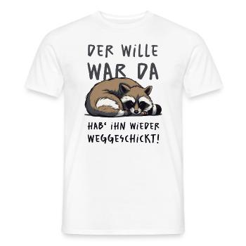 Der Wille War Da - dunkel - Männer T-Shirt - Weiß - Vorne - AI Model Male 178 dark (178cm)