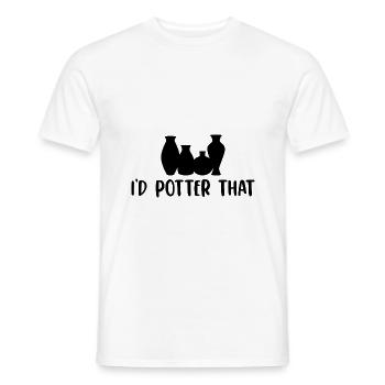 Idées cadeaux de poterie | Cours de poterie Céramique Poterie - T-shirt homme - blanc - Devant - AI Model Male 178 dark (178cm)