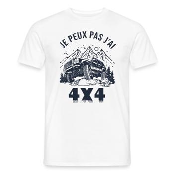 4X4 sport automobile cadeau 4x4 aventure - T-shirt homme - blanc - Devant - AI Model Male 178 dark (178cm)