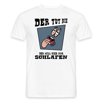 schlafmangel "der tut nix" napping schlafshirt - Männer T-Shirt - Weiß - Vorne - AI Model Male 178 dark (178cm)