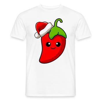 Chilli Weihnachten Comic Xmas - Männer T-Shirt - Weiß - Vorne - AI Model Male 178 dark (178cm)