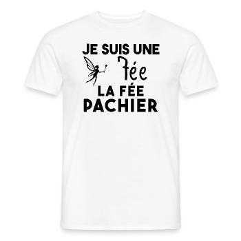 Je suis une fée la fée pachier Cadeau Humoristique - T-shirt homme - blanc - Devant - AI Model Male 178 dark (178cm)
