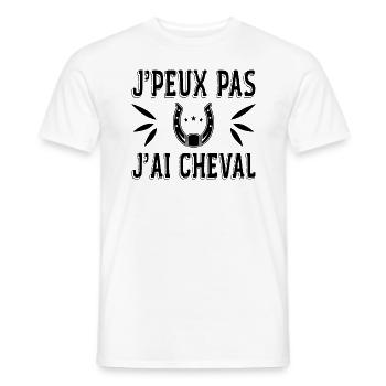 J'peux Pas J'ai Cheval - T-shirt homme - blanc - Devant - AI Model Male 178 dark (178cm)