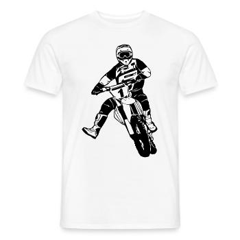 MotoCross - Supercross - MX - SX - FMX - Männer T-Shirt - Weiß - Vorne - AI Model Male 178 dark (178cm)