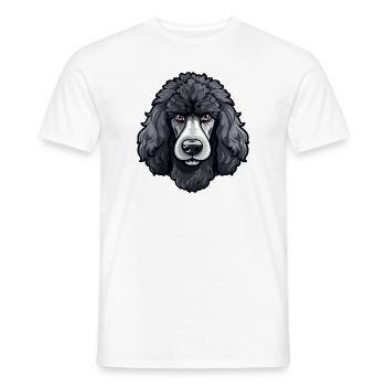 Groß Pudel Kopf Hund Comic Cartoon Stil Design - Männer T-Shirt - Weiß - Vorne - AI Model Male 178 dark (178cm)