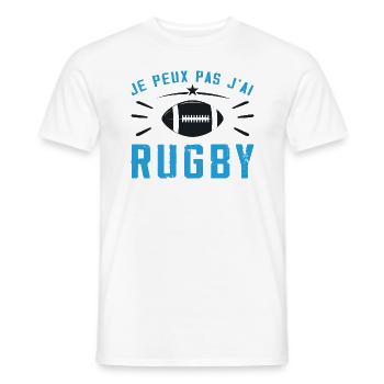 Ich kann nicht Rugby spielen - Männer T-Shirt - Weiß - Vorne - AI Model Male 178 dark (178cm)