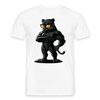 Panther Tier - Männer T-Shirt - Weiß - Vorne - AI Model Male 178 dark (178cm)