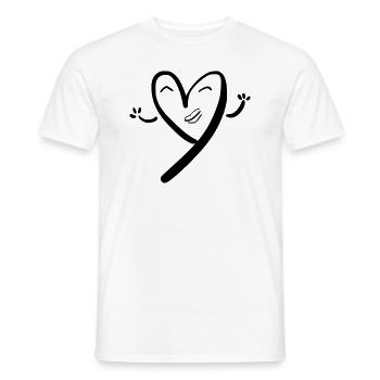 Conception de coeur avec de visage - T-shirt homme - blanc - Devant - AI Model Male 178 dark (178cm)