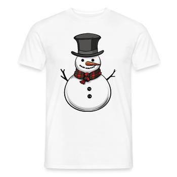 Bonhomme de neige hiver bande dessinée - T-shirt homme - blanc - Devant - AI Model Male 178 dark (178cm)