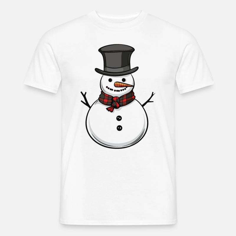 Schneemann Winter Comic - Männer T-Shirt - Weiß