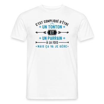 Onkel und Pate - Männer T-Shirt - Weiß - Vorne - AI Model Male 178 dark (178cm)