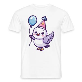 Taube Vogel Geburtstag Comic - Männer T-Shirt - Weiß - Vorne - AI Model Male 178 dark (178cm)