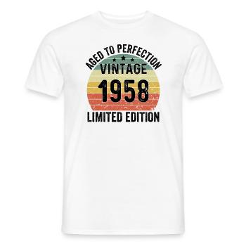 Vieilli à la perfection Vintage 1958 Édition limitée - T-shirt homme - blanc - Devant - AI Model Male 178 dark (178cm)