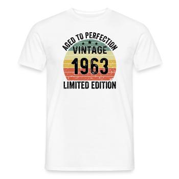 Vieilli à la perfection Vintage 1963 Édition limitée - T-shirt homme - blanc - Devant - AI Model Male 178 dark (178cm)