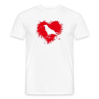 Raven heart ravens clever clever favorite animal - Men's T-Shirt - white - Front - AI Model Male 178 dark (178cm)