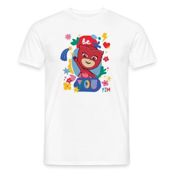 PJ Masks Be You Mit Owlette Und Kleinen Symbolen - Männer T-Shirt - Weiß - Vorne - AI Model Male 178 dark (178cm)