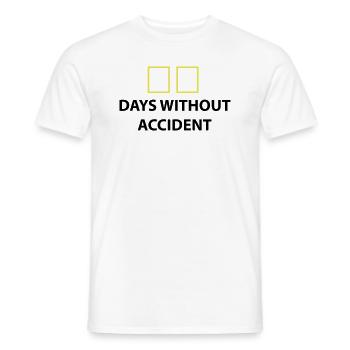 days without accident days without accident - Men's T-Shirt - white - Front - AI Model Male 178 dark (178cm)