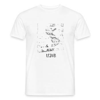 Travel and explore the world - Men's T-Shirt - white - Front - AI Model Male 178 dark (178cm)