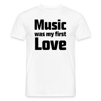 La musique était mon premier amour - T-shirt homme - blanc - Devant - AI Model Male 178 dark (178cm)