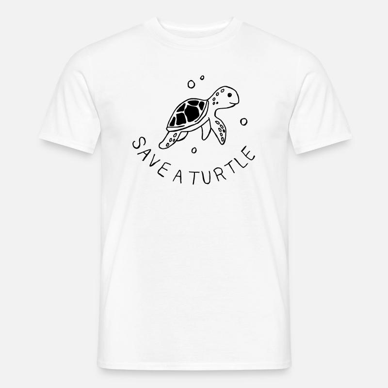 Save a Turtle - Männer T-Shirt - Weiß