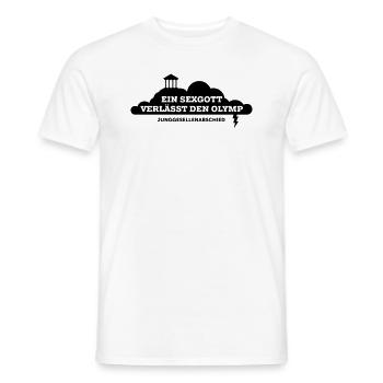 Ein Sexgott verlässt den Olymp JGA Junggesellen - Männer T-Shirt - Weiß - Vorne - AI Model Male 178 dark (178cm)