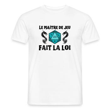 Maître du jeu de rôle donjons D20 M J dragons JDR - T-shirt homme - blanc - Devant - AI Model Male 178 dark (178cm)