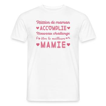 Mission De Maman Accomplie Mamie Annonce Grossesse - T-shirt homme - blanc - Devant - AI Model Male 178 dark (178cm)