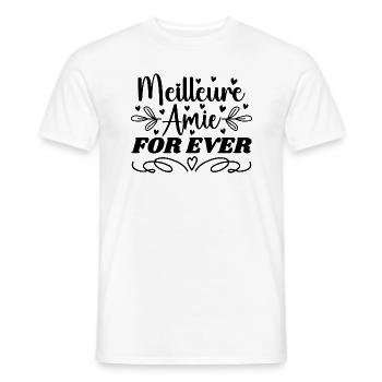 Meilleure Amie Du Monde - Cadeau Saint Valentin - T-shirt homme - blanc - Devant - AI Model Male 178 dark (178cm)