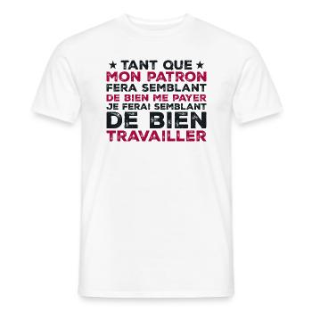 Quote Work Colleague Humor - Men's T-Shirt - white - Front - AI Model Male 178 dark (178cm)