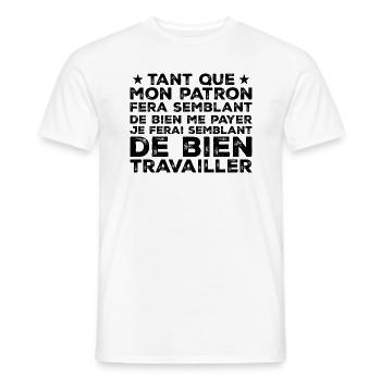 Quote Work Colleague Humor - Men's T-Shirt - white - Front - AI Model Male 178 dark (178cm)