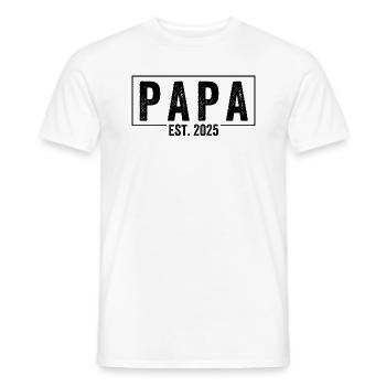 Papa Est. 2025 - Männer T-Shirt - Weiß - Vorne - AI Model Male 178 dark (178cm)
