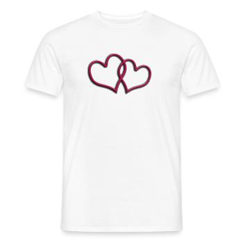 Heart Valentine's Day (Heart) - Men's T-Shirt - white - Front - AI Model Male 178 dark (178cm)