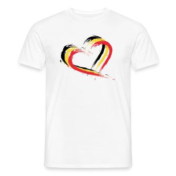 Herz Bürste Flagge Belgien Fahne Design Farben - Männer T-Shirt - Weiß - Vorne - AI Model Male 178 dark (178cm)