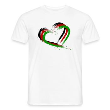 Brosse de coeur Afghanistan drapeau drapeau Nouveau - T-shirt homme - blanc - Devant - AI Model Male 178 dark (178cm)