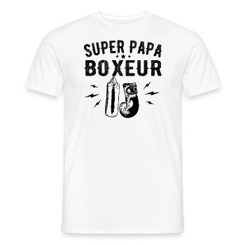 Super Boxing Papa Vater Boxen Papa - Boxer Geschenk - Männer T-Shirt - Weiß - Vorne - AI Model Male 178 dark (178cm)