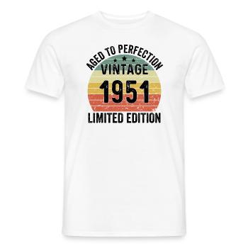 Aged To Perfection Vintage 1951 Limited Edition - Men's T-Shirt - white - Front - AI Model Male 178 dark (178cm)