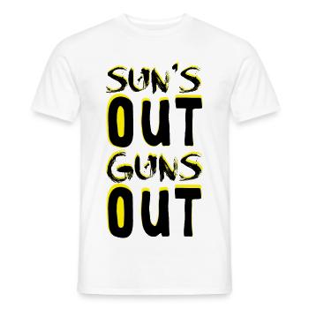 Guns Out - Männer T-Shirt - Weiß - Vorne - AI Model Male 178 dark (178cm)