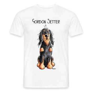 Funny Gordon Setter - Hund - Comic - Hunderasse - Männer T-Shirt - Weiß - Vorne - AI Model Male 178 dark (178cm)