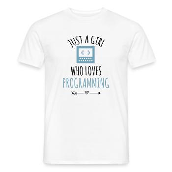 Programmer coding girl programming - Men's T-Shirt - white - Front - AI Model Male 178 dark (178cm)