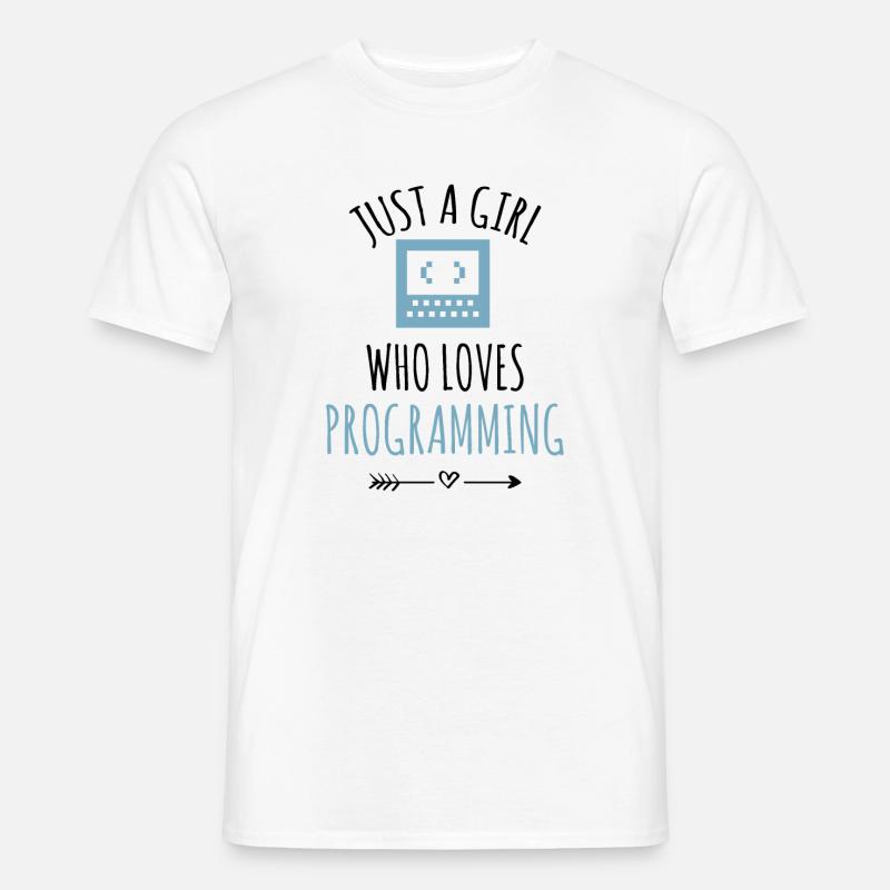 Programmer coding girl programming Men’s T-shirt