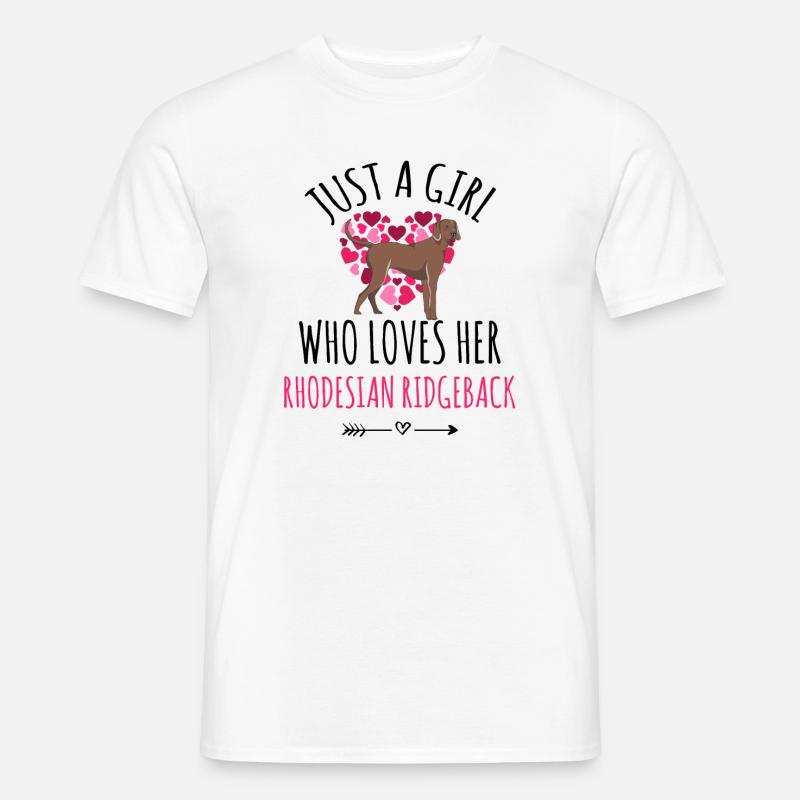 Ein Mädchen Das Ihren Rhodesian Ridgeback Liebt - Männer T-Shirt - Weiß