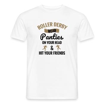 Patins Roller Derby Cadeau de femme Derby Patins à roulettes - T-shirt homme - blanc - Devant - AI Model Male 178 dark (178cm)