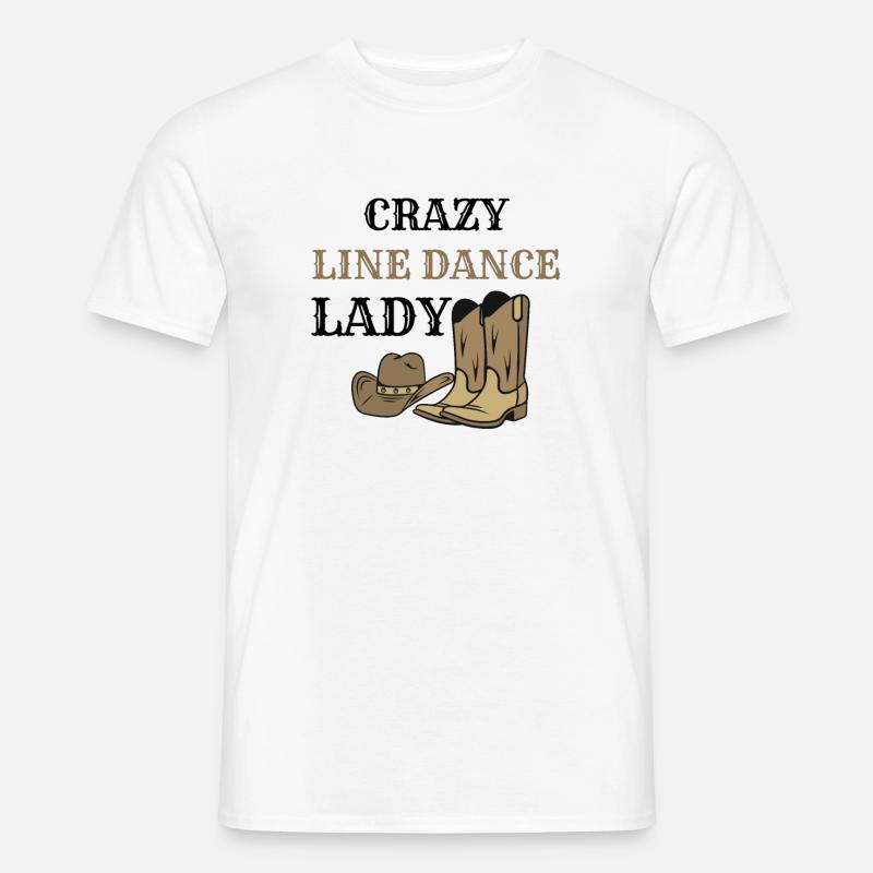 Line Dance Lady Dancer Line Dancing Line Dancer - Men’s T-shirt - white