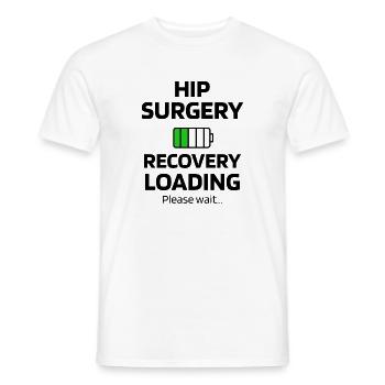 Cadeau de récupération de chirurgie de la hanche hanche artificielle - T-shirt homme - blanc - Devant - AI Model Male 178 dark (178cm)