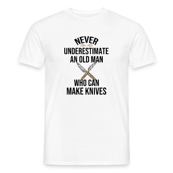 Couteau à couteaux papa cadeau couteau - T-shirt homme - blanc - Devant - AI Model Male 178 dark (178cm)