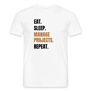 Funny project management gift project manager - Men's T-Shirt - white - Front - AI Model Male 178 dark (178cm)