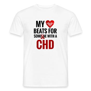 CHD Awareness Shirt | CHD Congenital heart defect - Men's T-Shirt - white - Front - AI Model Male 178 dark (178cm)