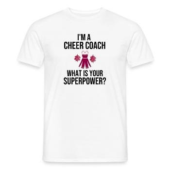 Entraîneur de cheerleading cadeau de cheerleading Coach - T-shirt homme - blanc - Devant - AI Model Male 178 dark (178cm)