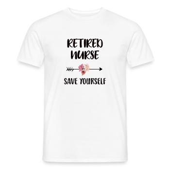 Infirmiere à la retraite cadeau de retraite - T-shirt homme - blanc - Devant - AI Model Male 178 dark (178cm)